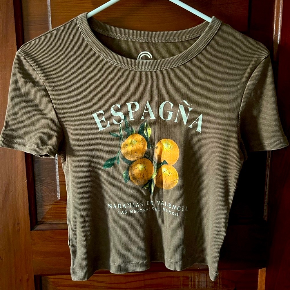 Espagna Brown Tee Ribbed T-shirt